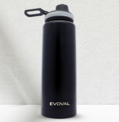SIPPER Stainless Steel Water Bottle, 1000ml, Matte Black – Sports Sipper for Gym, Office & Outdoor Use